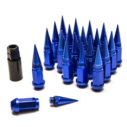 Blue Spiked Forged Aluminium Wheel Nuts - M12x1.5 (Pack of 20)