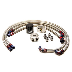 Universal Oil Filter Relocation Kit - Hoses and Sandwich Plate