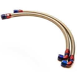 Braided Oil Cooler Lines - 70cm - Dash 10 Alloy Fittings (Sold Per Pair)