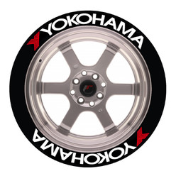 Yokohama Tire Stickers, Permanent - Raised Rubber