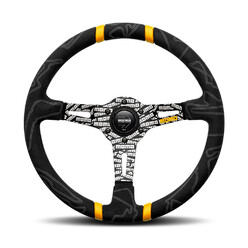 Momo Ultra Steering Wheel (90 mm Dish), Alcantara, Black Spokes - 35 cm