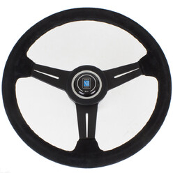 Nardi Classic ND34 Steering Wheel, Suede, Black Spokes, Black Stitching, 40 mm Dish