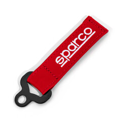 Sparco Leather Keychain - Red