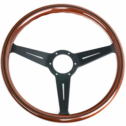 Nardi Classic ND36 Steering Wheel, Wood, Black Inlay, Black Spokes, 25 mm Dish