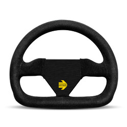 Momo Mod. 12 Steering Wheel, Black Suede, Black Spokes - 25 cm