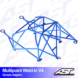 AST Rollcages V4 Weld-In 10-Point Roll Cage for Nissan Skyline R34 2-Door Coupe