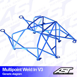 AST Rollcages V3 Weld-In 10-Point Roll Cage for Audi A3 8L - 3-Door, FWD