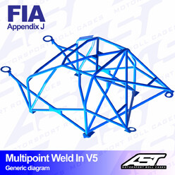 AST Rollcages V5 Weld-In 10-Point Roll Cage for Ford Escort MK5 - 3-Door (FWD) - FIA