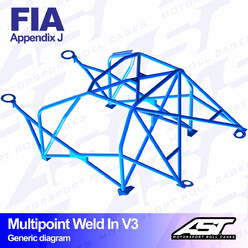 AST Rollcages V3 Weld-In 10-Point Roll Cage for Nissan Primera P10 - FIA