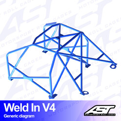 AST Rollcages V4 Weld-In 8-Point Roll Cage for Audi S4 B5 Sedan (FWD)