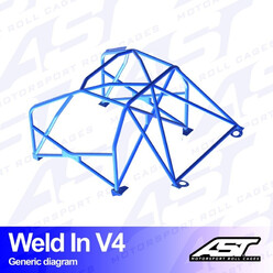 AST Rollcages V4 Weld-In 8-Point Roll Cage for BMW 1-Series F21 (3-Door)