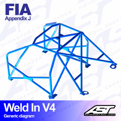 AST Rollcages V4 Weld-In 8-Point Roll Cage for Ford Escort MK5 - 3-Door (FWD) - FIA