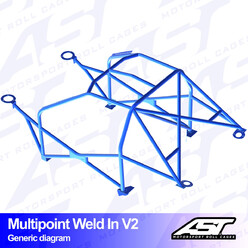 AST Rollcages V2 Weld-In 10-Point Roll Cage for Seat Ibiza 6J