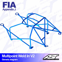 AST Rollcages V2 Weld-In 10-Point Roll Cage for Subaru Impreza GC - FIA