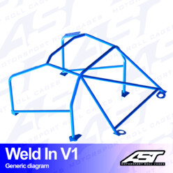 AST Rollcages V1 Weld-In 8-Point Roll Cage for Audi A4 B5 Avant (Quattro) - FIA