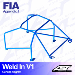 AST Rollcages V1 Weld-In 8-Point Roll Cage for Audi Coupe B3 (Quattro) - FIA