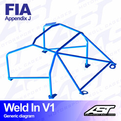 AST Rollcages V1 Weld-In 8-Point Roll Cage for Fiat Cinquecento - FIA