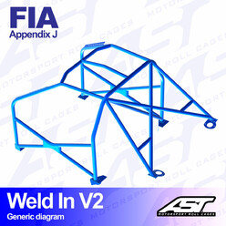 AST Rollcages V2 Weld-In 8-Point Roll Cage for Subaru Impreza GC 22B - FIA