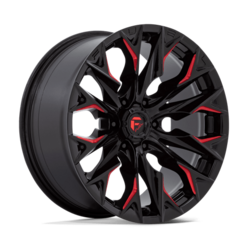 Fuel D823 Flame 20x9" 6x139.7 ET1, Gloss Black Milled, Candy Red