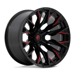 Fuel D823 Flame 22x12" 6x139.7 ET-44, Gloss Black Milled, Candy Red