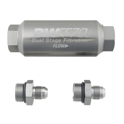 Deatschwerks Universal Compact In-Line Fuel Filter 10 Micron (Dash 6)
