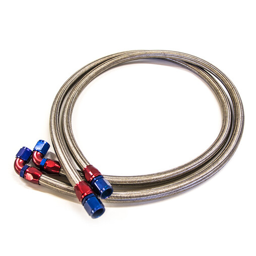 Braided Oil Cooler Lines - 140cm - Dash 10 Alloy Fittings (Sold Per Pair)