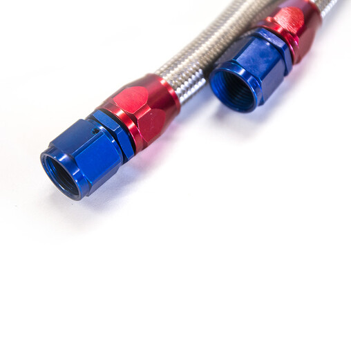 Braided Oil Cooler Lines - 140cm - Dash 10 Alloy Fittings (Sold Per Pair)