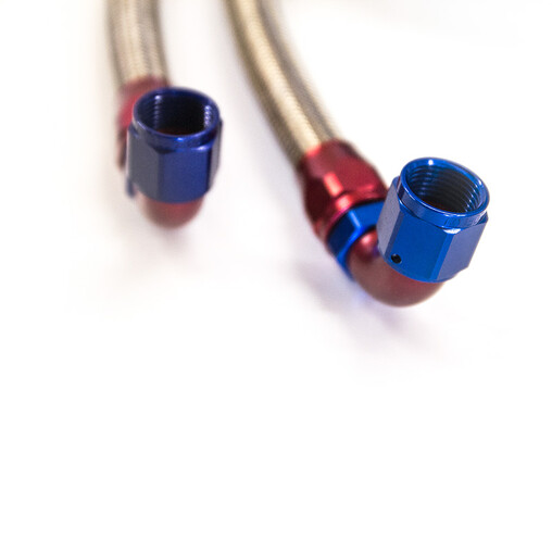 Braided Oil Cooler Lines - 140cm - Dash 10 Alloy Fittings (Sold Per Pair)