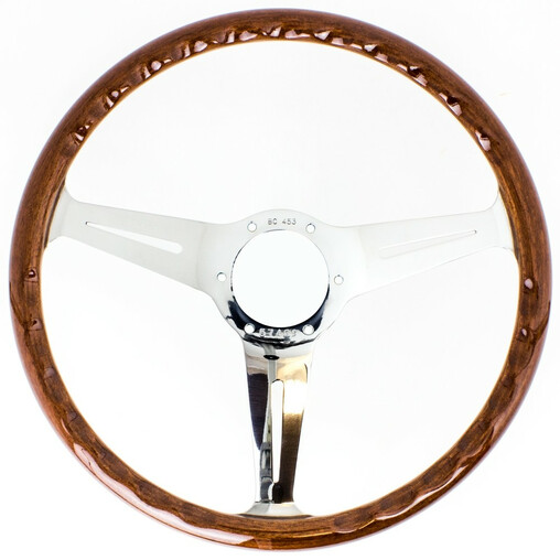 Nardi Classic ND36 Steering Wheel, Wood, Chrome Spokes, 40 mm Dish