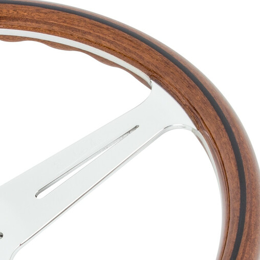 Nardi Classic ND36 Steering Wheel, Wood, Chrome Spokes, 40 mm Dish