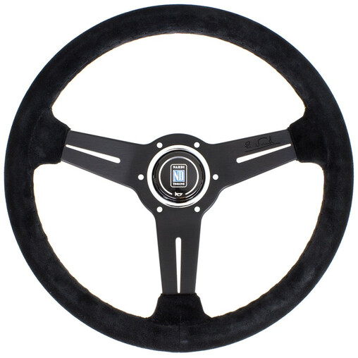 Nardi Classic ND33 Steering Wheel, Suede, Black Spokes, Black Stitching, 40 mm Dish