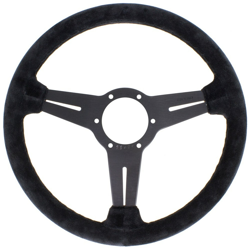 Nardi Classic ND33 Steering Wheel, Suede, Black Spokes, Black Stitching, 40 mm Dish