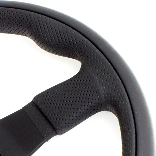 Nardi Twin Line Steering Wheel, Black Leather, Black Spokes, Ø35 cm