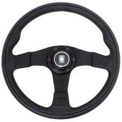 Nardi Twin Line Steering Wheel, Black Leather, Black Spokes, Ø35 cm