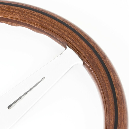 Nardi Classic ND36 Steering Wheel, Wood, Black Inlay, Chrome Spokes, 40 mm Dish