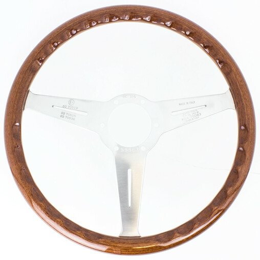 Nardi Classic ND36 Steering Wheel, Wood, Black Inlay, Chrome Spokes, 40 mm Dish
