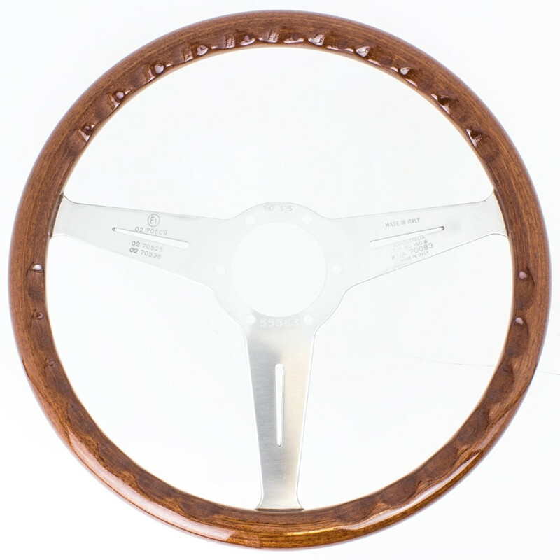 Nardi Classic ND36 Steering Wheel, Wood, Black Inlay, Chrome Spokes, 40 mm Dish
