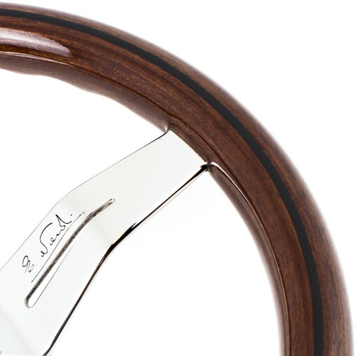 Nardi Deep Corn Steering Wheel, Wood, Chrome Spokes, 50 mm Dish, Ø33 cm