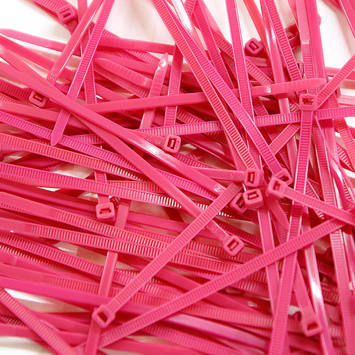 Cable Ties, Pack of 100 - Pink