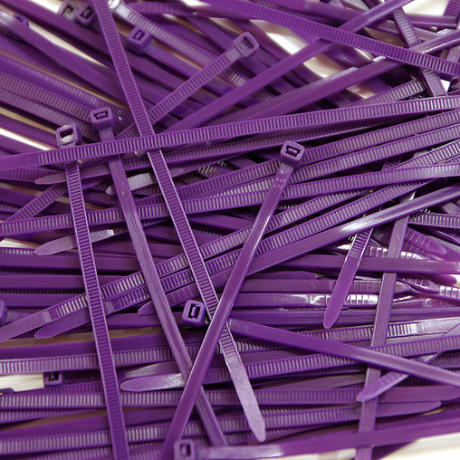 Cable Ties, Pack of 100 - Purple