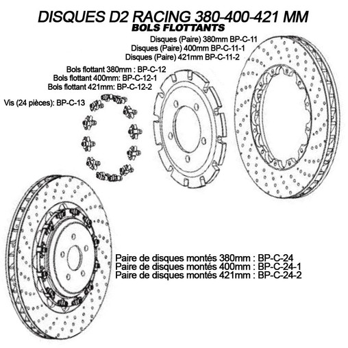 Replacement Front Discs for D2 Racing Brake Kits