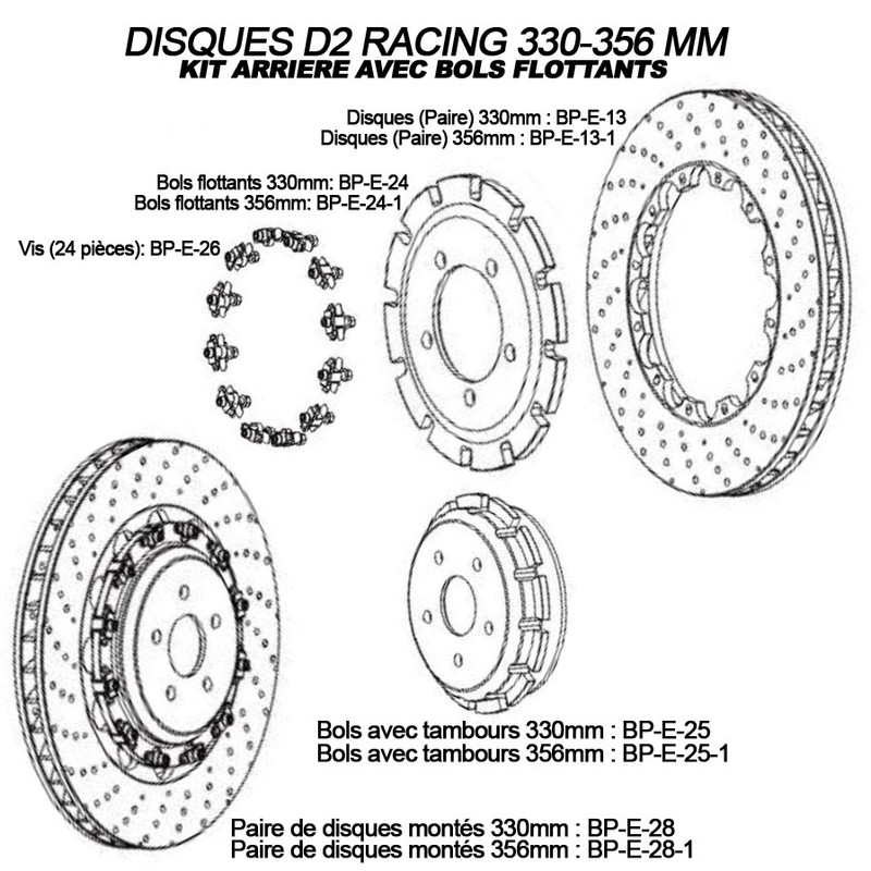 Replacement Rear Discs for D2 Racing Brake Kits