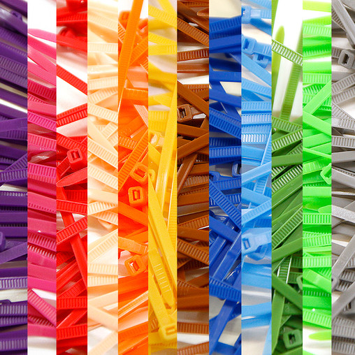 "CableTieBomb" : Pack of 1200 Cable Ties - All Colours