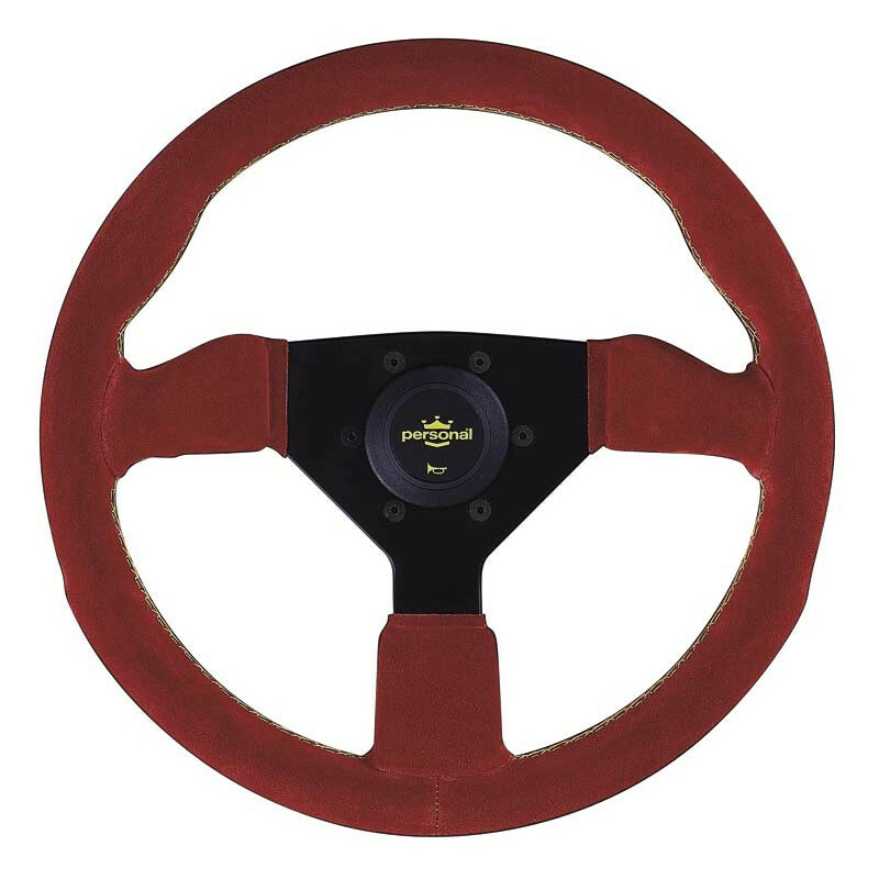 Personal\u0020Grinta\u0020Steering\u0020Wheel\u0020\u002D\u0020330\u0020mm\u0020\u002D\u0020\u0020Red\u0020Suede,\u0020Black\u0020Spokes,\u0020Yellow\u0020Stitching