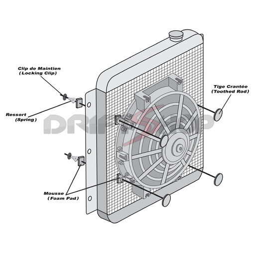 12V-80W 16" Diameter Strap Kit Included Universal Electric Fan for Radiator