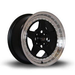 Rota Kyusha 15x7" 4x100 ET38, Black Brillant, Polished Lip