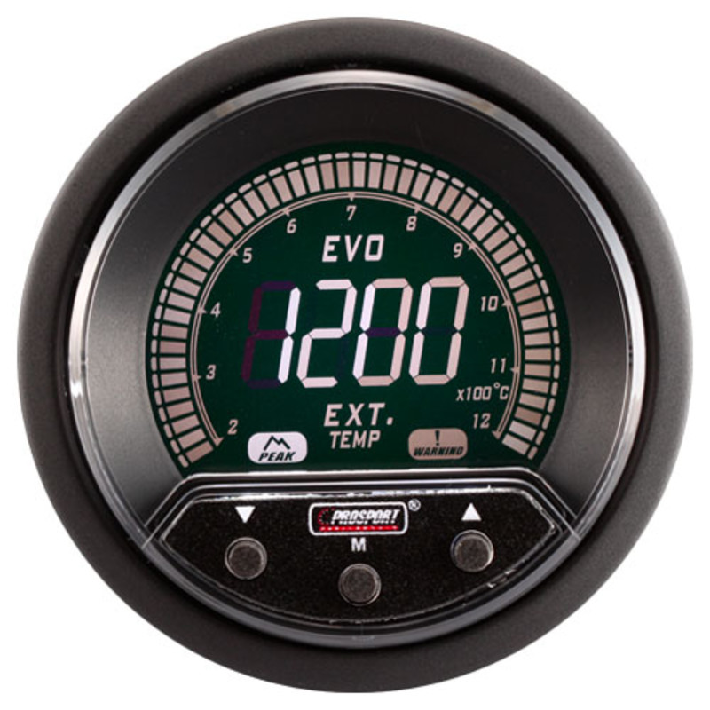 ProSport Evo EGT Gauge - Exhaust Temperature (1200°C, 4 Colors)