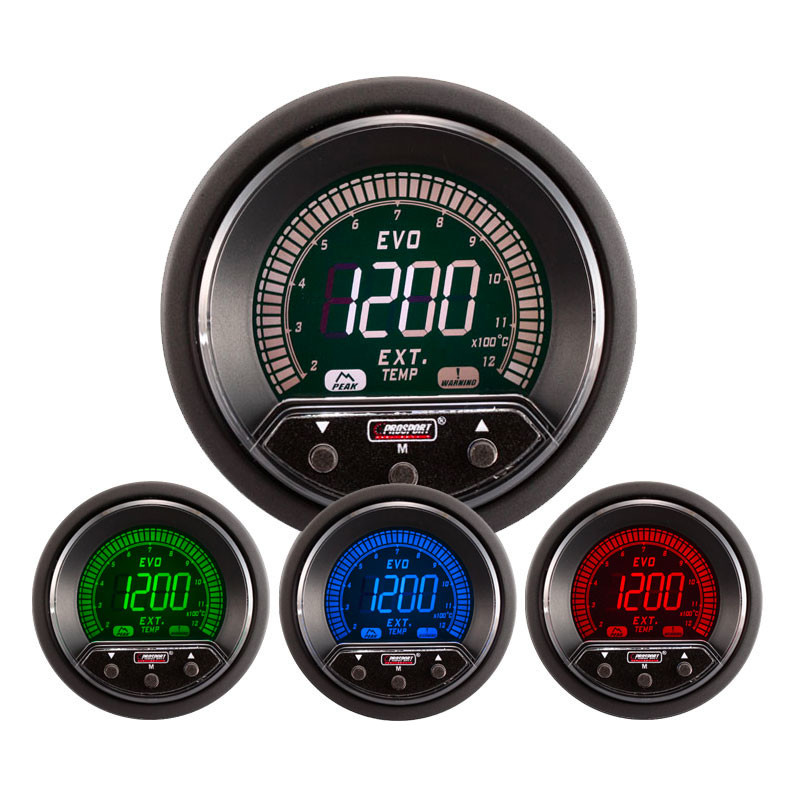 ProSport Evo EGT Gauge - Exhaust Temperature (1200°C, 4 Colors)
