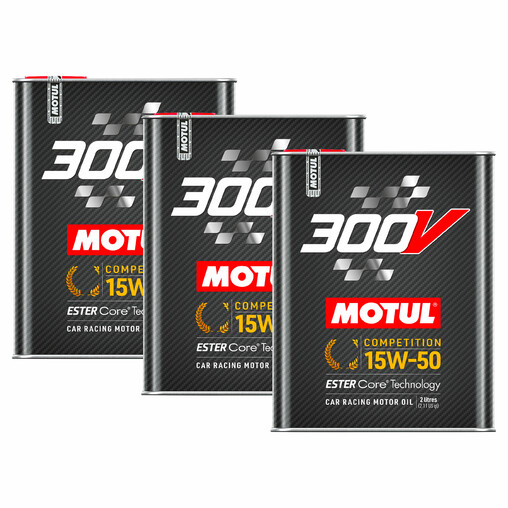 Motul 300V Competition 15W50 Engine Oil Bundle (3 x 2L)