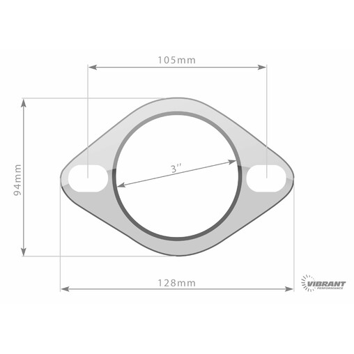Vibrant Performance Exhaust Flange Gasket 76 mm - 3" (2 Hole)